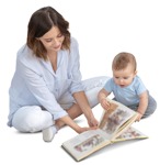 Family reading a book person png (11363) - miniature