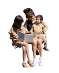 Family reading a book person png (16566) - miniature