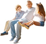 Family sitting people png (3717) - miniature