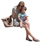 Family sitting cut out pictures (15682) - miniature