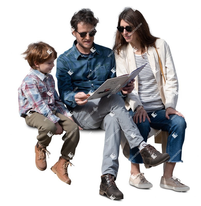 Family sitting people png (15610)
