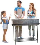 Cut out people - Family Standing 0017 | MrCutout.com - miniature