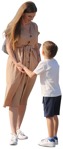 Family standing cut out people (9874) - miniature
