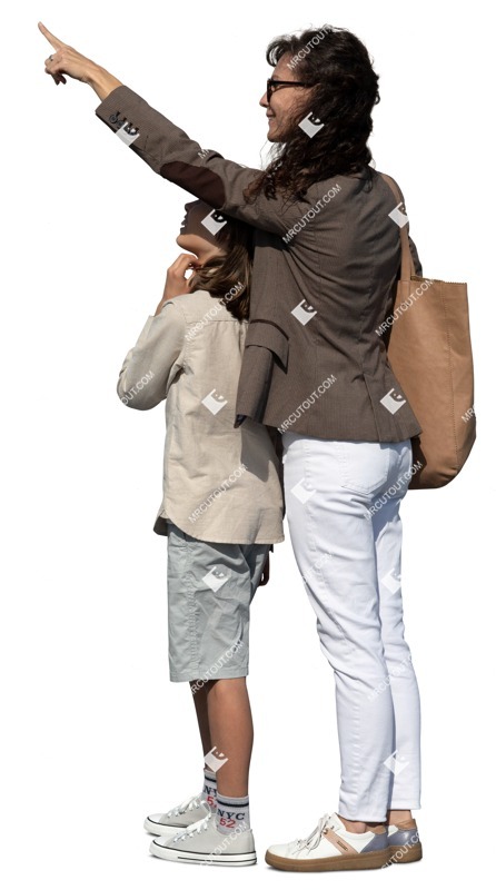 Family standing cut out pictures (13156)