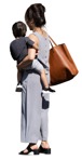 Mother carrying her toddler-son to the playground - Person PNG - miniature