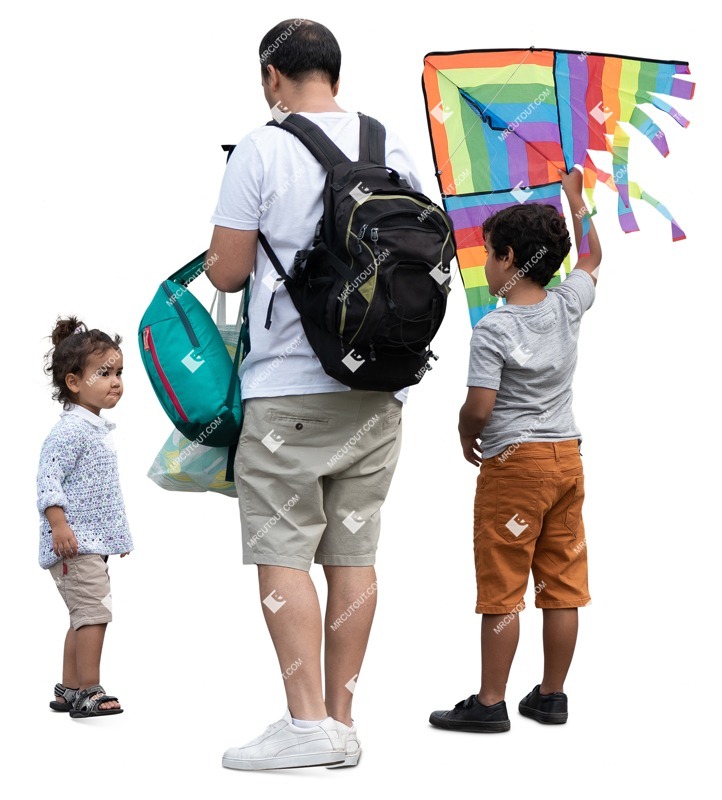 Family standing cut out people (17344)