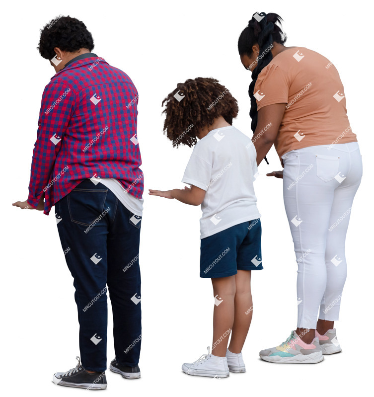 Family standing entourage people (20137)