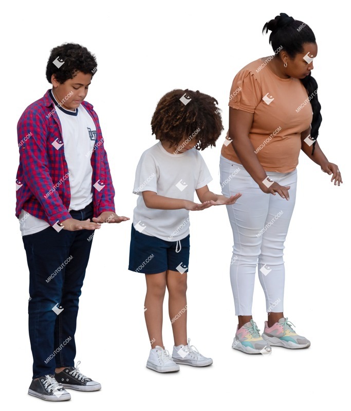 Family standing entourage people (19488)