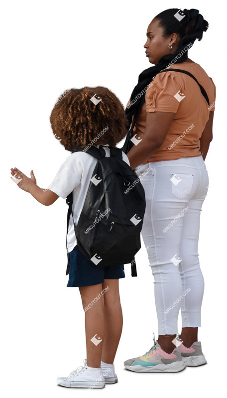 Family standing cut out people (20199)