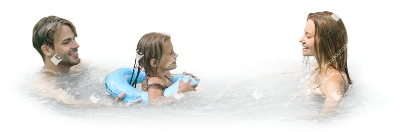 Family swimming people png (14333)