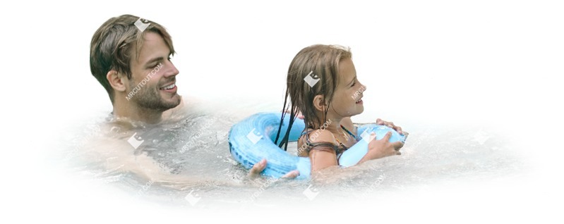 Family swimming human png (12755)