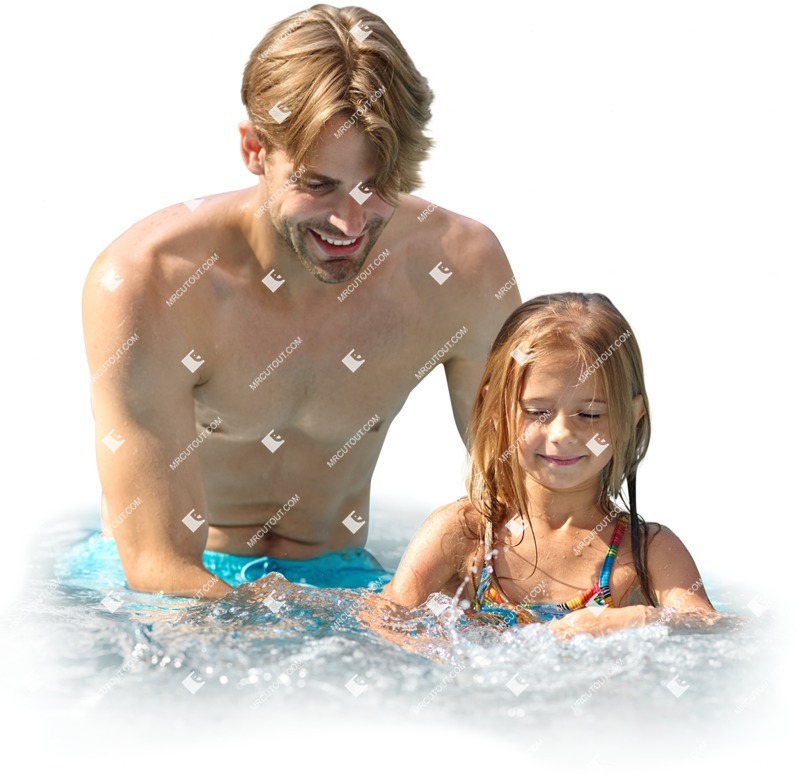 Family swimming png people (12758)