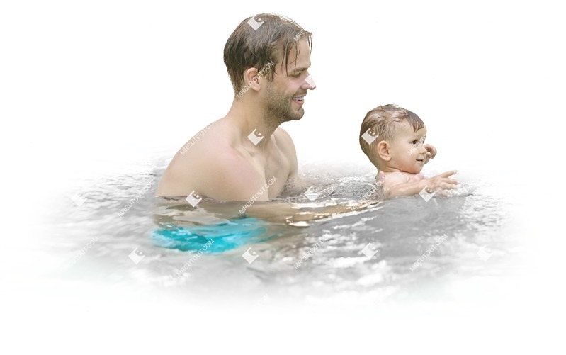 Family swimming people png (12930)