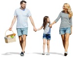Family walking photoshop people (4399) - miniature