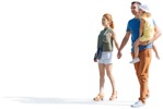 Family walking cut out people (5172) - miniature