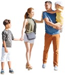 Family walking cut out people (5173) - miniature