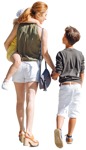Family walking cut out people (5175) - miniature