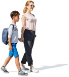 Family walking people png (5351) - miniature
