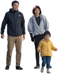 Family walking entourage people (5394) - miniature