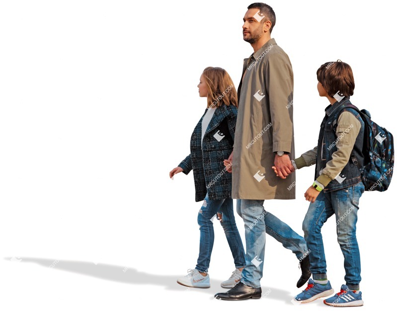 Family walking human png (6267)