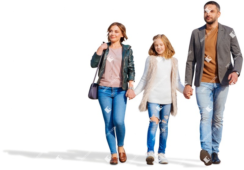 Family walking photoshop people (6940)