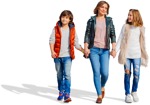 Family walking photoshop people (6899) - miniature