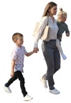 Family walking cut out people (9173) - miniature