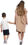 Family walking cut out people (9877) - miniature