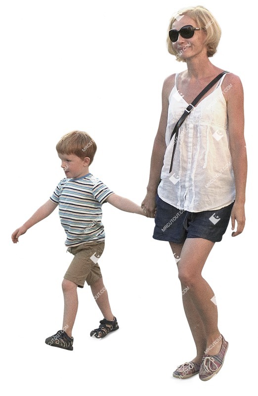 Family walking cut out pictures (10662)