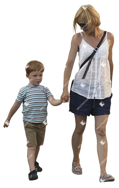 Family walking cut out pictures (10661)