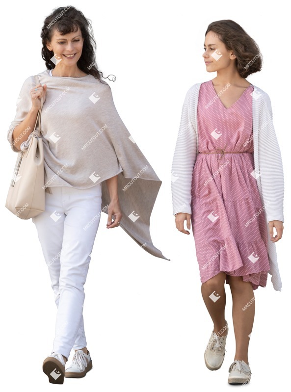 Family walking cut out people (13292)