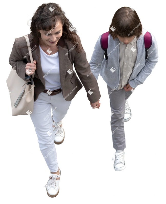 Family walking photoshop people (13610)
