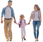 Family walking cut out pictures (13301) - miniature