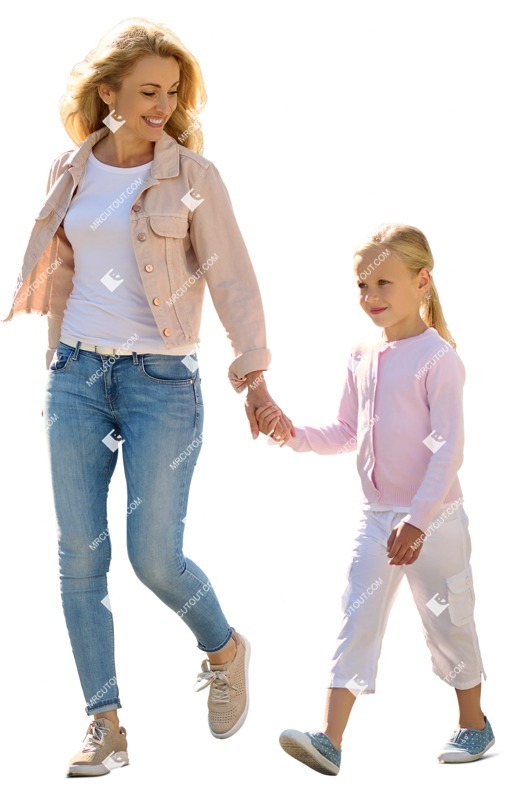 Family walking people cutouts (12880)