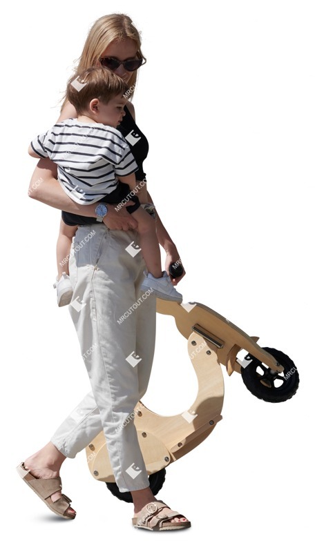 Family walking cut out people (15808)