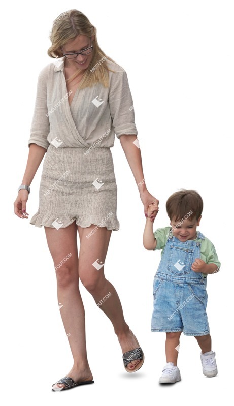 Family walking people png (16252)