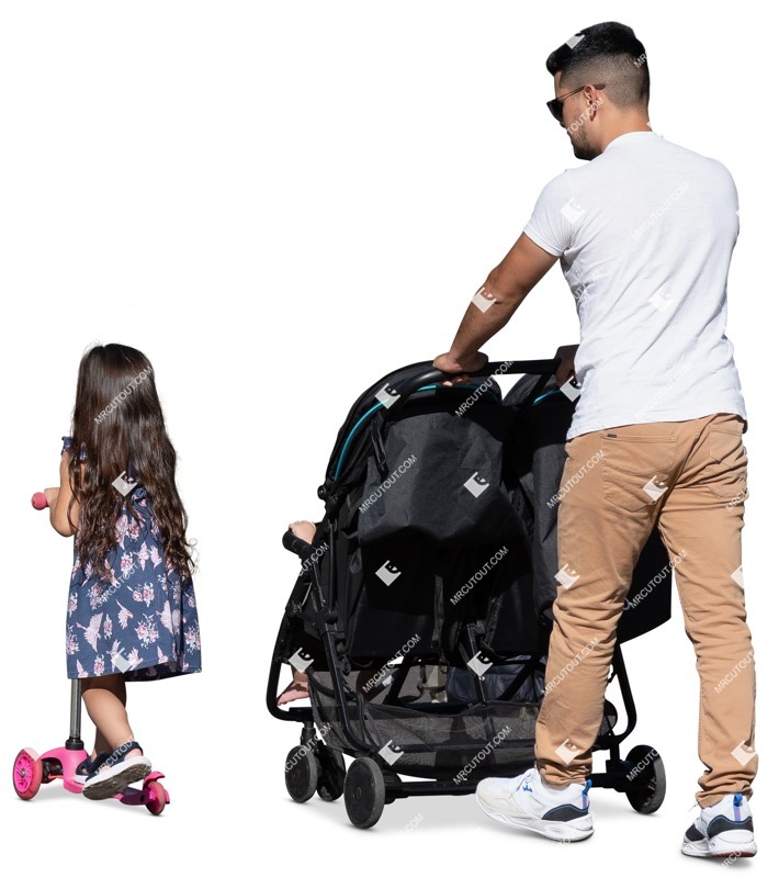 Family walking cut out pictures (19450)