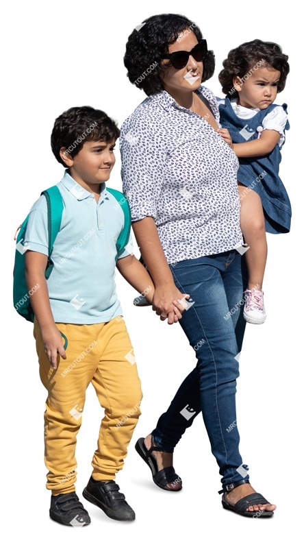 Family walking people cutouts (18041)