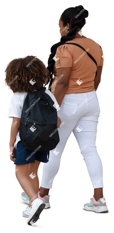 Family walking cut out people (20232)