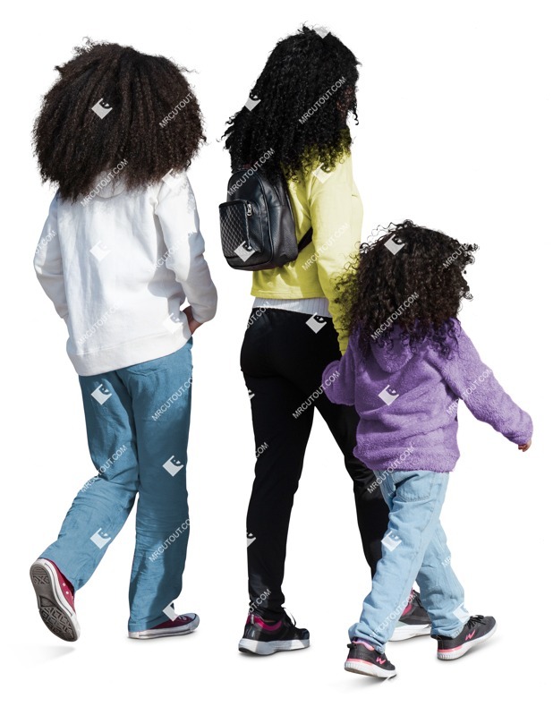 Family walking cut out people (19837)