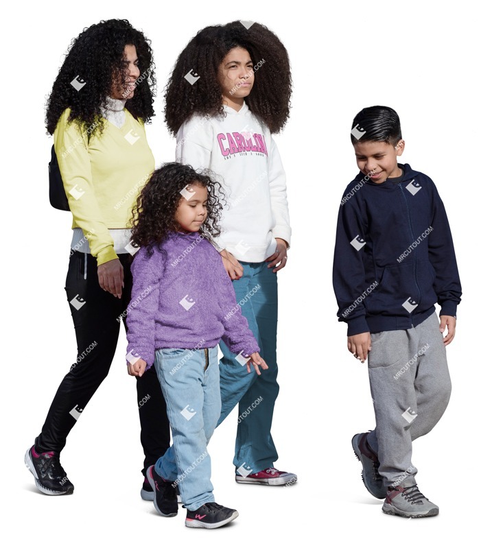 Family walking cut out pictures (19838)