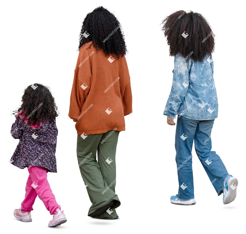 Family walking photoshop people (18338)