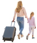 Family with a baggage walking people cutouts (13785) | MrCutout.com - miniature
