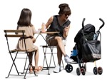 Family with a stroller drinking people png (17022) | MrCutout.com - miniature