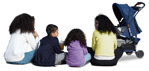 Family with a stroller drinking person png (20235) - miniature