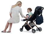 Family with a stroller sitting photoshop people (15697) | MrCutout.com - miniature
