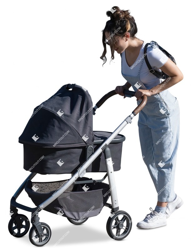 Family with a stroller standing people png (14814)