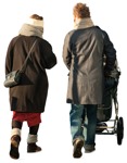 Family with a stroller walking human png (2140) - miniature