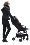 Cut out people - Family With A Stroller Walking 0031 | MrCutout.com - miniature