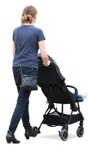 Cut out people - Family With A Stroller Walking 0032 | MrCutout.com - miniature